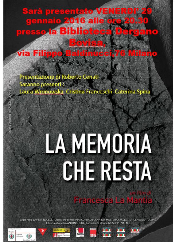 La memoria che resta - 29 gennaio