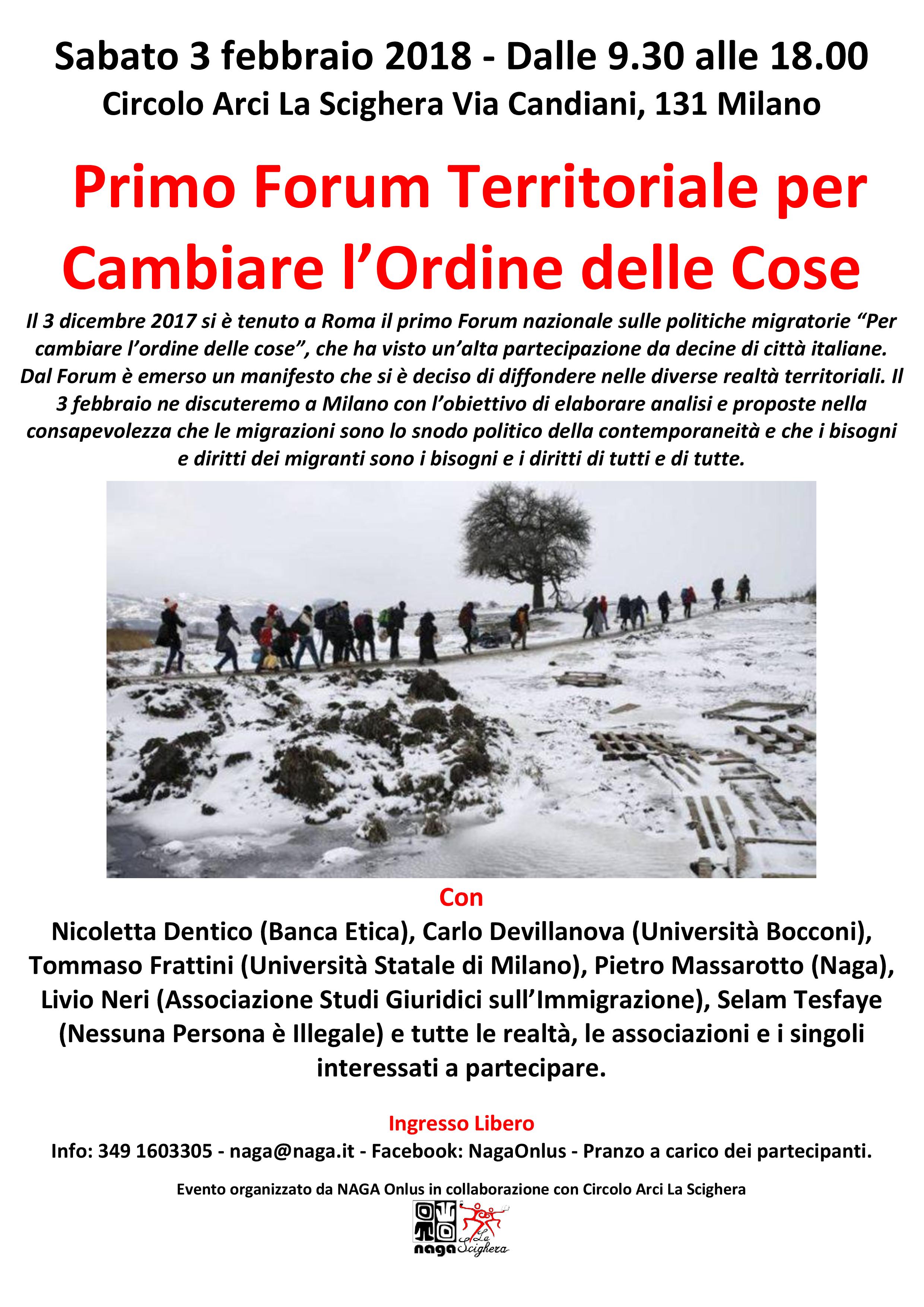 Primo Forum Territoriale per Cambiare l'Ordine delle Cose