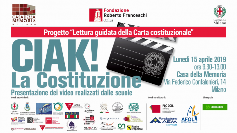 Ciak la Costituzione casa della memoria 15 aprile 2019