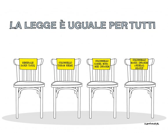 Destinatari conosciuti – 28 aprile ore 11 – Un sit-in in contemporanea a Milano e Roma davanti al Consolato e all’Ambasciata egiziana per chiedere giustizia per Giulio Regeni