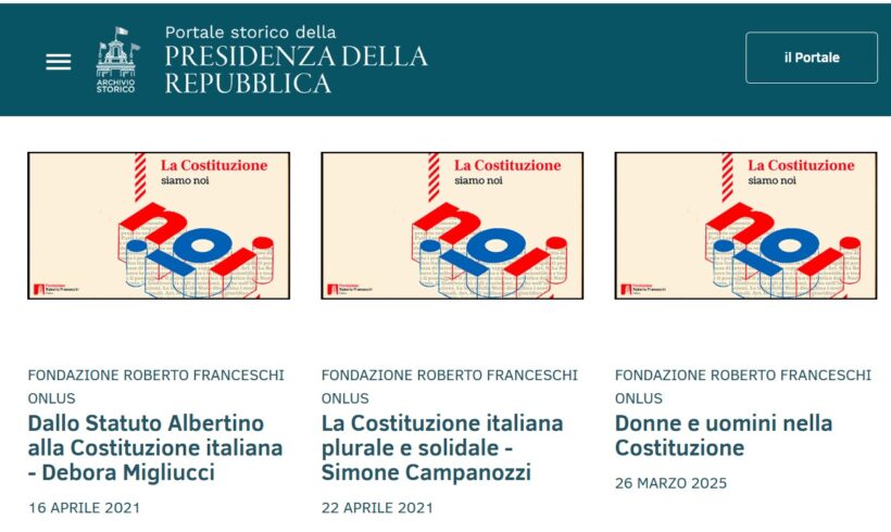 I nostri video sulla Costituzione nel portale storico della Presidenza della Repubblica
